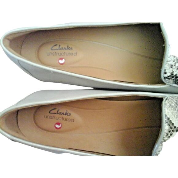 Clarks NWOB Un Blush Ease Stone Combi Leather Upper Loafer Flats Sz 7.5w Classic - Picture 3 of 8